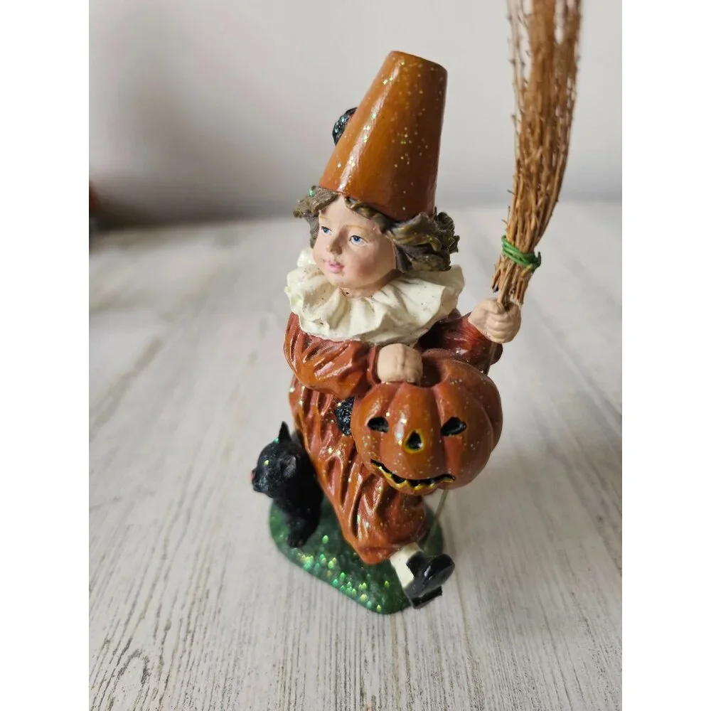Bethany Lowe cat girl witch trick or treater‎ statue figurine decor